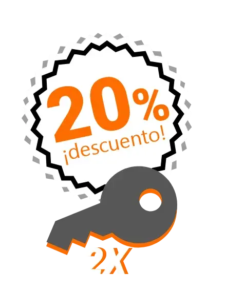 20% Descuento en la compra de 2 llaves ilimitadas