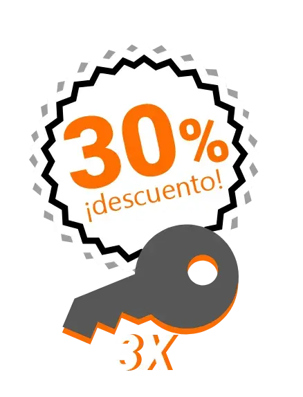 30% Descuento en la compra de 3 llaves ilimitadas